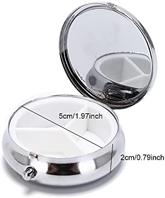 1 kom okrugla mini prijenosna Futrola za tablete od nehrđajućeg čelika 2-inčni džep za medicinske tablete držač za organizatore Torbica