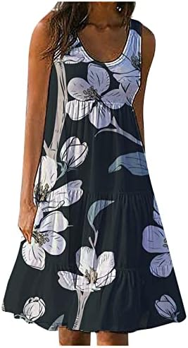 Nokmopo ženske ležerne haljine kratki rukav, ženski ljetni odmor haljina za plažu elegantna solidna v vrata špageta naramenica za sunčanje