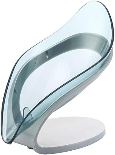 WUTU lišće kutija sapuna kreativni stalak za sapun isušujući toalet za toalet perforirani stalak za sapun prozirnigrey