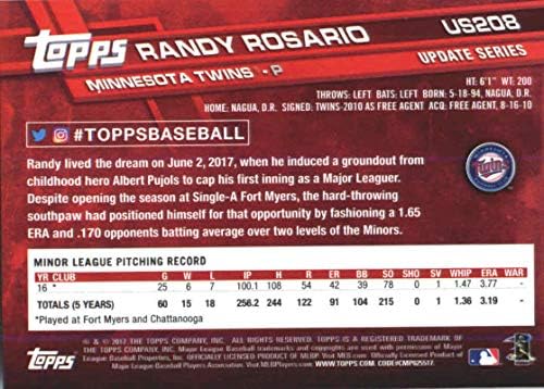 2017 serija ažuriranja US208 Randy Rosario Minnesota Twins bejzbol rookie kartica