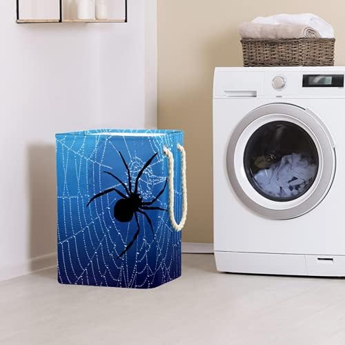 Heterogena plava mreža crni pauk velika košara za rublje vodootporna sklopiva košara za odjeću organizator igračaka uređenje doma za