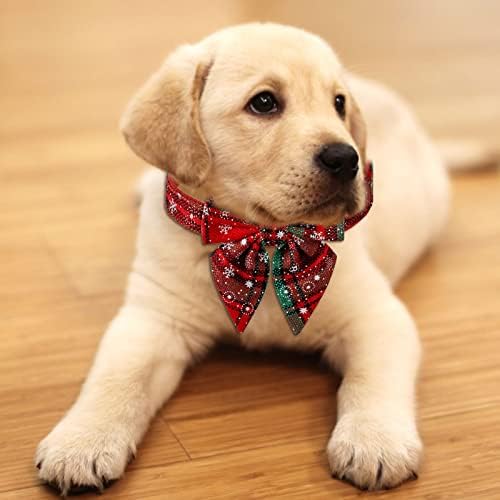 Dog Bow kravata karirani ogrlice s lukovima za pse 3 čvrste boje mornarske kravate Podesive ogrlice za male srednje velike pse.