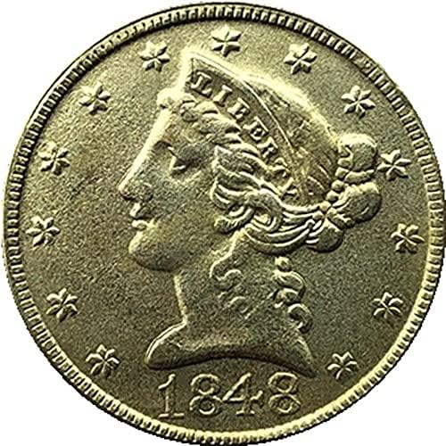1848. American Liberty Eagle Coin Zlatna kripto valuta omiljena kovanica Replika Komemorativna kolekcionarska novčića sretni novčić