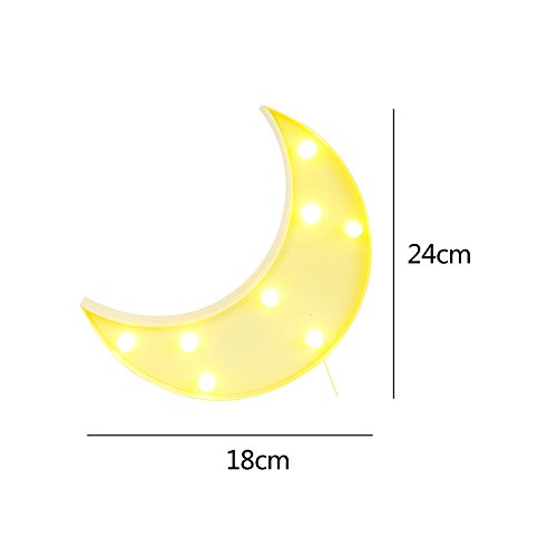 Mjesec LED ukrašavanje noćnih svjetiljki za djecu zid spavaće sobe, žuta