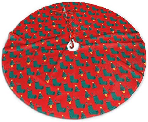 LVeShop Šareni božićni elementi suknja božićno drvce luksuzno okrugli zatvoreni mat rustikalni Xmas Tree Odmor （30 /36 /48 Tri veličine）