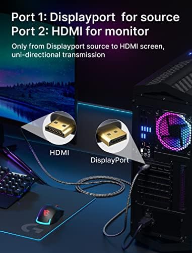 Kabel JSAUX 4K DisplayPort, HDMI 10 metara-5 komada, priključak DP-HDMI video 4K UHD @ 30 Hz najlona оплеткой, jednosmjerni kabel DP-HDTV
