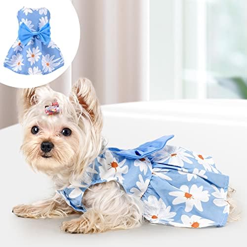 Yorkie haljine chihuahua haljina plava haljina za pse za male pse djevojka ljetna haljina za pse pseća odjeća ženska slatka štenaca