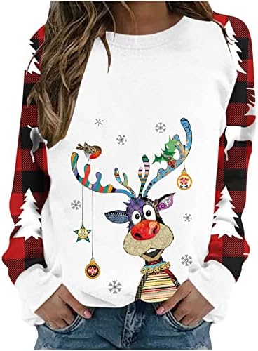 Ružni božićni džemper za žene razne svjetlosne pulovera Xmas Twimshirt Elk s višebojnim LED bljeskalicama