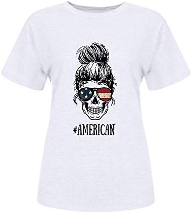 Kaniem Košulje četvrtog srpnja za žene američke zastave majica za ispis suncokreta Sunflower Dan neovisnosti Patriotska kratka rukava
