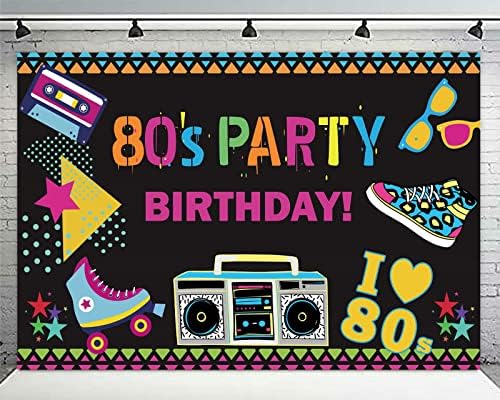Pozadina za rođendan 80 -ih, pozadina za pozadinu foto kabine, volim 80 -ih Throwback hip hop retro dekor za dječake djevojčice 1980S