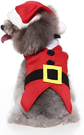 Klasični božićni cosplay kostim za male pse ručno izrađene majice za štene zima topla odjeća s šeširom m