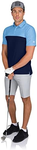 Muški moderni dva tonirana boja u boji golf polo - suho fit 4 -smjer. Vladenja vlage, tehnologija antidor, UPF 50+