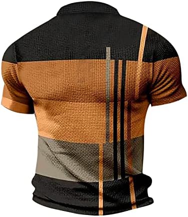 FSAHJKEE muški Polo Shirst kratki rukavi casual vitki modni modni ljetni košulja prugasta taktičke majice za golf majice Tennis majice