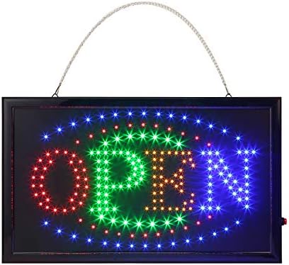 LED Otvoreni znak, ANROOKIE Otvoreni znakovi za poslovanje, 2 načina za stacionarna svjetla ili animirana, za posao, zidove, prozor,