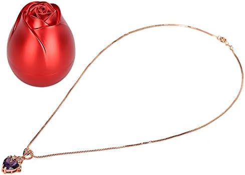 Ogrlica za srce <br/> Lijepa <br/> Kutija za cvijeće ruže <br/> Ogrlice za prstenove Ogrlice Poklon kutija <br/> Žene <br/> Godišnjica