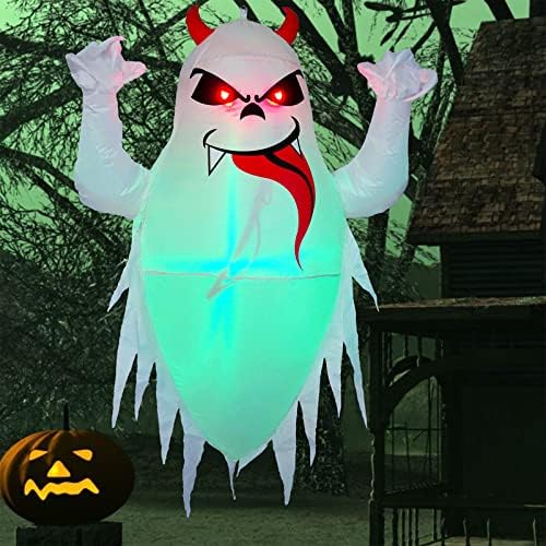 TOCZIM 4FT ukrasi za Halloween na napuhavanje Viseti duh šarenih LED svjetla zastrašujuća ukras na otvorenom u dvorištu plutajući duh