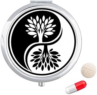 Kultura religija bijela okrugla kutija za tablete jin-jang džepna kutija za pohranu lijekova spremnik za doziranje