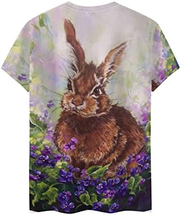 Ženske tiskane bluze Popis vrhova majice kratki rukavi Uskrs Slatka životinjska zeko ljetna jesenska odjeća T8