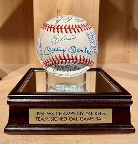 Mickey Mantle i 1961. Yankees World Series Champions tim potpisao bejzbol JSA LOA - Autografirani bejzbol