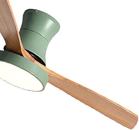 SDFDSSR Nordic Metal Strop ventilatori sa svjetlima 3 drvena ventilatorska noževa nisko profil ventilatora Timed Timed 3 boje 3 brzina