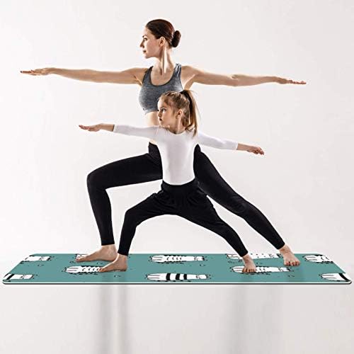 Smiješna mačja prostirka za jogu s uzorkom _ debele neklizajuće prostirke za jogu za žene i djevojke prostirka za vježbanje mekane