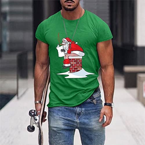 Xiloccer Muška modna slobodno vrijeme Sportska zelena božićni pamuk digitalni tisak kratki muški rugd vrat dugi rukavi termalni Henley
