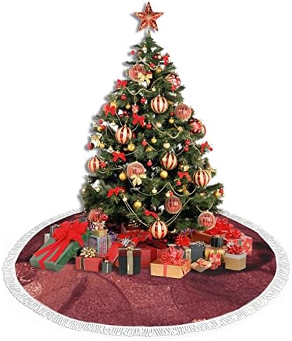 Burgundija i zlatni mramorni diatomit Cup Tree suknje božićni ukrasi, sezonski napuštanje suknje drveća za božićni praznik sve prigode