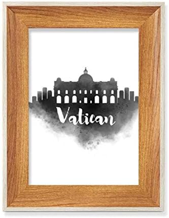 MCJS Vatikan Italija Landmark Ink City Desktop Wooden Photo Frame prikaz slike Art slikanje višestrukih setova
