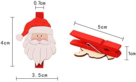 Aikenr 6 PCS božićni mini drveni slojevi Drveni Djed Mraz Dekoracija za ukrašavanje foto -isječke slike Slika KENS Craft Clips božićna