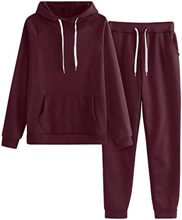 Ženska sportska odijela 2023 Loose Fit trendi casual izvlačenje s džepovima dukserijske kapuljače hlače solidne vježbe set