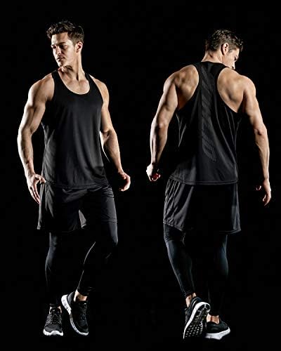 Athlio 3 pakirajte muške suhe fit mišićne vrhove mišića, y-back bodybuilding majice u teretani, atletski fitness tenk top