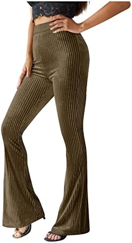 Firero baršunasti hlače za žene, vintage hlače hlače široke nogu hlače visokog opsega palazzo hlača s palazama