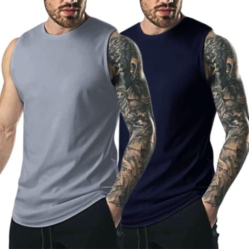 Lecgee muški 3 paket teretana tenk vrhovi bez rukava za vježbanje mišićne majice fitnes bodybuilding majice