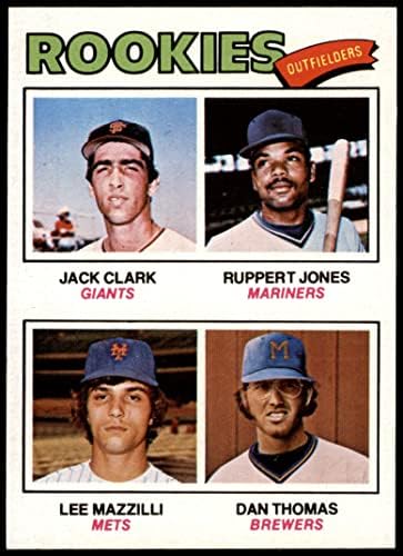 1977. Topps 488 Rookie Outfielders Jack Clark/Ruppert Jones/Lee Mazzilli/Dan Thomas Giants/Mariners/Mets/Brewers NM/MT Giants/Mariners/Mets/Brewers