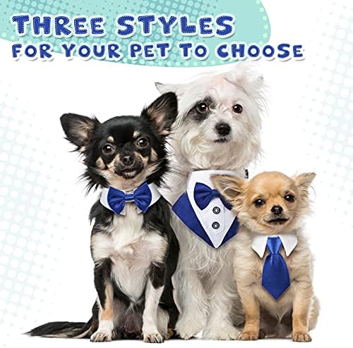 3 komada formalni pse Tuxedo vjenčani pas bandana set uključuju pseće kravate formalne kućne ogrlice za ogrlicu luk kravata ovratnik