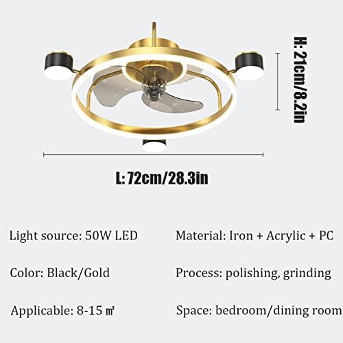 Fehun lusteri, stropni ventilator sa rasvjetom i daljinsko svjetlo ventilator lampica 6 brzine vjetra Promjenjivi izvor svjetlosti