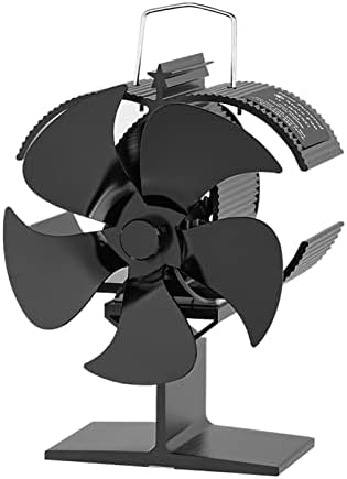* 5 ventilator s lopaticama za štednjak s toplinskim pogonom crni plamenik za kamin na drva tihi Kućni ventilator za kamin učinkovita