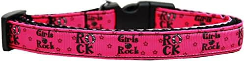 Mirage Pet Products Girls Rock Nylon Ribbon Dog Collar, Mali
