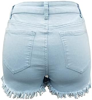 Ženske udobne kratke kratke hlače ljetne hlače s visokim strukom boho kratke kratke hlače tiskanje lagane ljetne kratke s džepovima