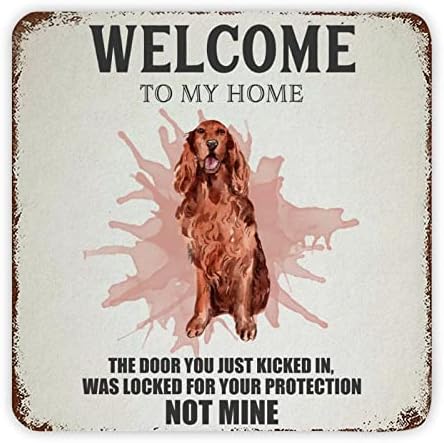 Smiješni pse metalni limeni znak plak kućni ljubimac Pas dobrodošli u moj dom opušteni kućni ljubimci na vratima najava vintage pse