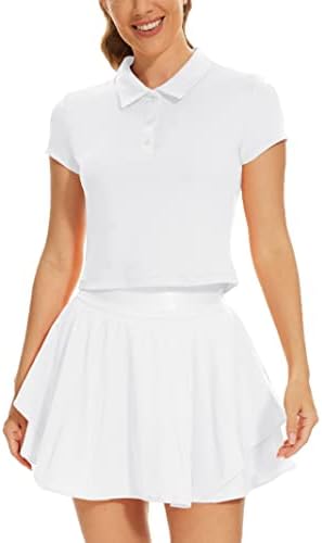 Rigolla 2 komada teniska suknja za žene s teniskom haljinom s kratkim rukavima Polo majice za vježbanje golf