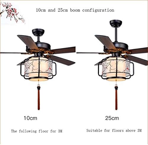 Aunevn stropni ventilatori sa svjetiljkom kineski stropni ventilator lampica lampiona 5 lišća ventilatora luster dnevne sobe tkanina