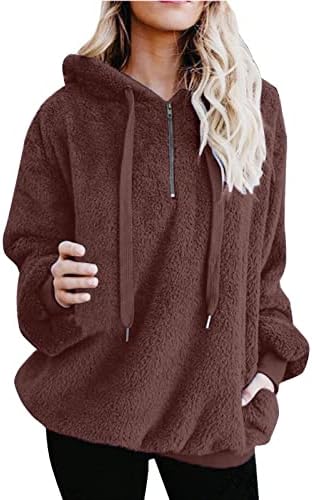 Ženski kaputi kaputi ženska vuna dugi rukavi ležerni dukserica s patentnim zatvaračem labava slatka kapuljača debela bluza kratak kaput