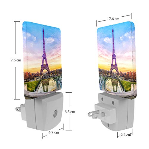 Noće svjetiljke Eiffel Tower City LED NOĆ LIGHT Plug sa sumračnim senzorom za spavaću sobu Kuhinj Kuhinja čajnica stepenice 3x4.5x2in
