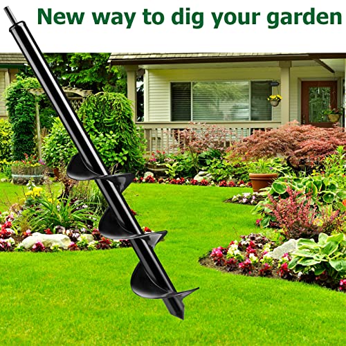 Holahome Garden Auger Spiralni bušilica Bit 1.6 x1.65, Brzi saditelj za sadnju cvjetnih žarulja i posteljina - kopač rupe za 3/8 ”šesterokutni