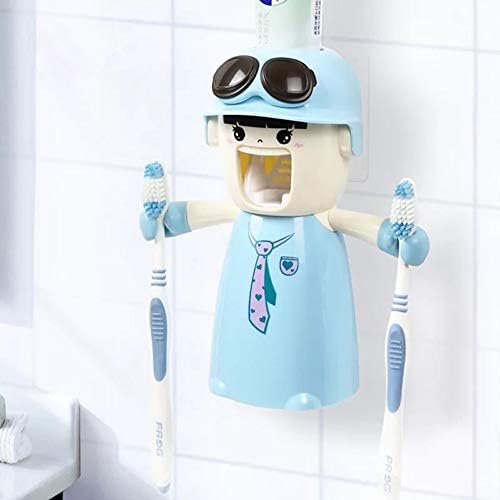 Dječji držači četkica za zube s šalicom, slatke ruke besplatne paste za zube Djeca automatska pasta za crtić za zube, komplet za kupaonicu