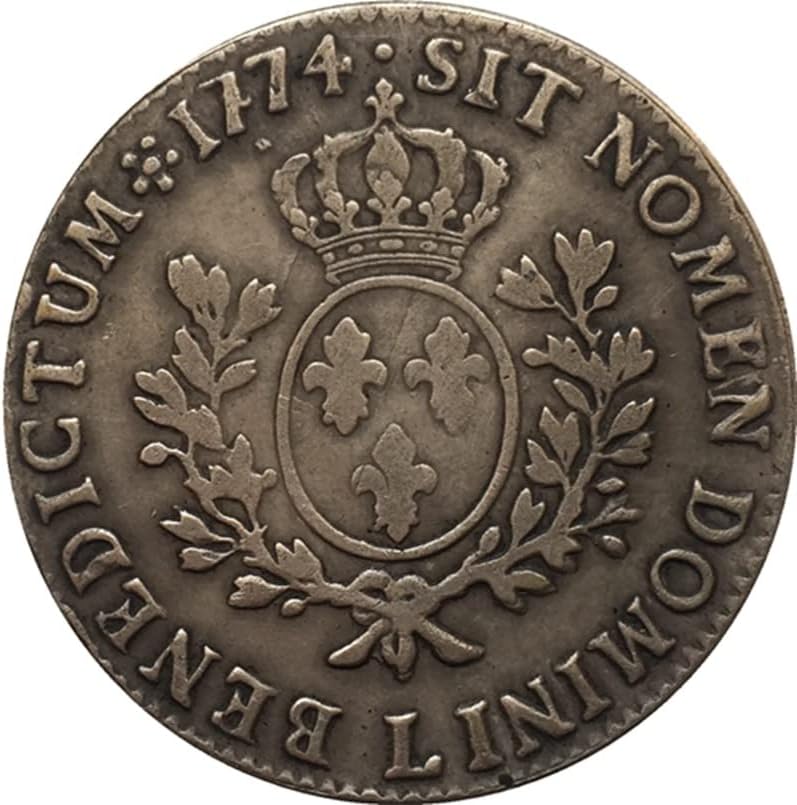 1774. Francuski novčići čisti bakreni srebrni zbirki kovanice Antikni srebrni dolar Kolekcija može puhati