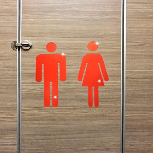 Znak kupaonice Patikil, 2 set akrilna samoljepljiva toaletna i ženska toaletna rodna znak za poslovno kupovinu, Brown