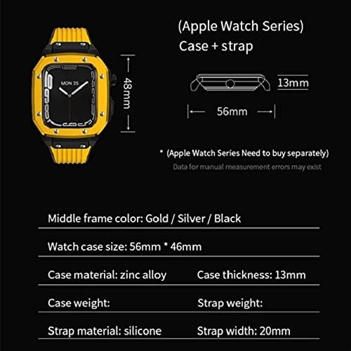 BCMCBV ALLOY FATCH FATCE za IWatch Series 7 6 5 4 SE poklopac za Apple Watch Band 44 mm žene 42 mm 45 mm luksuzni metalni gumeni pribor