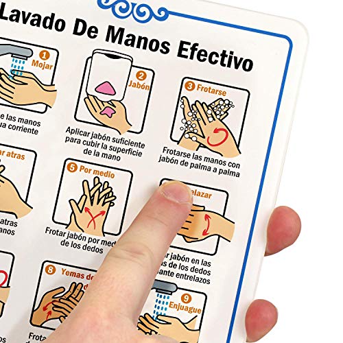 SmartSign Učinkovito pranje ruku španjolski znak | 6 x 9 akrilni izlog izložbene upute za pranje Uputa vrata Znak vrata